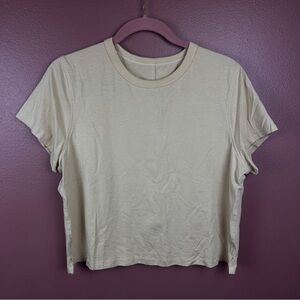 Lululemon Classic Short Sleeve Crop Tee Tan Women's Top Size 10